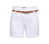 Jeansshorts ONLY "ONLMARTINA HW BELT DNM SHORTS", Damen, Gr. S, N-Gr, weiß denim, Denim/Jeans, Obermaterial: 92% Baumwolle, 6% Polyester, 2% Elasthan, unifarben, kurz, Jeans Jeansshorts, Baumwollmisch