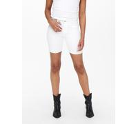 Jeansshorts ONLY "ONLRAIN LIFE MID LONG DNM SHORTS NOOS", Damen, Gr. XS (34), N-Gr, weiß, Denim/Jeans, Obermaterial: 53% Viskose, 29% Baumwolle, 17% Polyester, 1% Elasthan, unifarben, eng kniefrei, Je