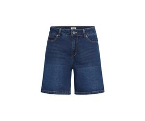 Jeansshorts OXMO "Shorts OXMira", Damen, Gr. 44, N-Gr, blau (dunkelblau denim), Obermaterial: 99% Baumwolle CO. 1% Elasthan EL., Jeans Jeansshorts (82641008-44) dunkelblau denim