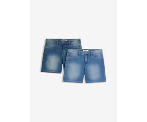 Jeansshorts Slim Fit Mid Waist, 2er Pack 48