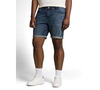 Jeansshorts TOM TAILOR PLUS, Herren, Gr. 40, N-Gr, mid stone wash denim, Denim/Jeans, Obermaterial: 98% Baumwolle, 2% Elasthan, unifarben, relaxed fit kurz, Jeans Jeansshorts, im 5-Pocket-Sytel - Groß