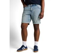 Jeansshorts TOM TAILOR PLUS, Herren, Gr. 48, N-Gr, blau (light stone blau denim), Denim/Jeans, Obermaterial: 98% Baumwolle, 2% Elasthan, unifarben, relaxed fit kurz, Jeans Jeansshorts, im 5-Pocket-Syt