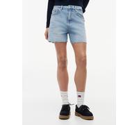 Jeansshorts TOMMY JEANS "MOM SHORT CJ8117", Damen, Gr. 27, N-Gr, denim light, Denim/Jeans, Obermaterial: 99% Baumwolle, 1% Elasthan, unifarben, kurz, Jeans Jeansshorts, Baumwollmischung, Stretch, Mom