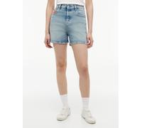 Jeansshorts TOMMY JEANS "MOM SHORT RWB CBF CJ6115", Damen, Gr. 29, N-Gr, blau (denim light), Denim/Jeans, Obermaterial: 99% Baumwolle, 1% Elasthan, unifarben, kurz, Jeans Jeansshorts, Baumwollmischung