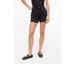 Jeansshorts VERO MODA "VMTESS MR SHORT DNM SHORTS MIX GA NOOS", Damen, Gr. L (40), N-Gr, schwarz (schwarz denim), Denim/Jeans, Obermaterial: 99% Baumwolle, 1% Elasthan, unifarben, kurz, Jeans Jeanssho