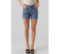 Jeansshorts VERO MODA "VMZURI HR LOOSE SHORTS MIX NOOS", Damen, Gr. L (40), N-Gr, medium blau denim, Denim/Jeans, Obermaterial: 80% Baumwolle, 20% Polyester, Jeans Jeansshorts (61224630-L)