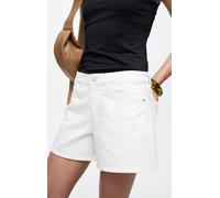 Jeansshorts VILA "VIJAF RW DENIM SHORTS-NOOS", Damen, Gr. 34, N-Gr, weiß (cloud dancer), Denim/Jeans, Obermaterial: 99% Baumwolle, 1% Elasthan, unifarben, regular fit kurz, Jeans Jeansshorts (60821604
