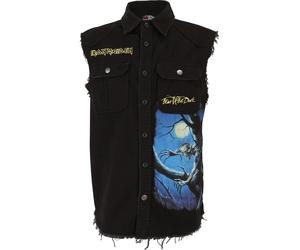 Jeansweste BRANDIT "Brandit Iron Maiden Vintage Shirt sleeveless FOTD", Herren, Gr. 3XL, schwarz, 100% Baumwolle, Westen (26343311-XXXL) schwarz