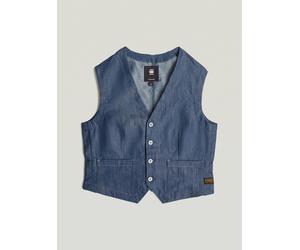 Jeansweste G-STAR "Summer Weste", Damen, Gr. L, blau (raw denim), Obermaterial: 82% Baumwolle, 18% Polyester, Westen (46288957-L) raw denim