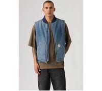 Jeansweste LEVI'S "SANSOME", Herren, Gr. XL, blau (sunburnt vest), Denim/Jeans, Obermaterial: 100% Baumwolle, hüftbedeckend, Rundhals, Westen, mit Reißverschluss (92339802-XL) sunburnt vest