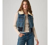 Jeansweste LEVI'S "TINY SHERPA VEST", Damen, Gr. M (38), rescued city vest, Jeans;Plüsch, Obermaterial: 100% Baumwolle, taillenlang, Westen, mit Plüschkragen (69238543-M) rescued city vest