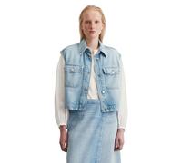 Jeansweste MARC O'POLO "aus TENCEL™ Lyocell-Mix", Damen, Gr. M, blau (bright blau), Obermaterial: 76% Lyocell, 24% Baumwolle, unifarben, regular fit, Westen (20759435-M) bright blau