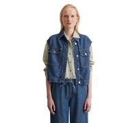 Jeansweste MARC O'POLO "aus TENCEL™ Lyocell-Mix", Damen, Gr. M, blau (medium blau), Obermaterial: 76% Lyocell, 24% Baumwolle, unifarben, regular fit, Westen (81525831-M) medium blau