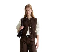 Jeansweste MARC O'POLO DENIM "aus Organic-Cotton-Lyocell-Mix", Damen, Gr. XL, shaded braun, Obermaterial: 67% Baumwolle, 33% Lyocell, unifarben, relaxed fit, Westen (39259765-XL) shaded braun
