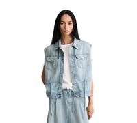 Jeansweste MARC O'POLO DENIM "mit Taillen-Tunnelzug", Damen, Gr. S, light blau, Obermaterial: 100% Baumwolle, unifarben, loose fit, Westen (73860202-S) light blau