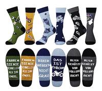 Jeasona 3 Paare Socken Herren 43-46 mit Spruch Baumwolle Wadenlang