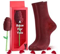 Jeasona Roses Glitzer Socken Damen 39-42 Geschenke für Frauen Weihnachtsgeschenke für Frauen Geschenke für Freundin Ehefrau Mama Pärchen Partner Geschenke Valentinstag Muttertagsgeschenk
