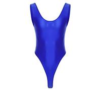 JEATHA Herren Body Kompression Stringbody Ärmellos Unterhemd Männerbody Muskel Shirt High Cut Leotard Wrestling Unterwäsche Einteiler Badeanzug Nachtwäsche Blau XL