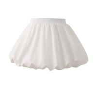 JEATHA Kinder Faltenrock Mädchen Sommer Freizeitrock Knospenrock Skorts Sport Skort Tanz Blasenröcke Tennis Skort Blasen Geburtstag Weiß 152-164