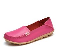 JeathFea Damen Slip On Flats Lässige Mokassins mit runden Zehen Bequeme Lederhalbschuhe Wild Walking Nurse Atmungsaktive Fahrmode Weiche Schuhe