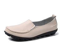 JeathFea Lässige Loafer für Damen weiches Leder leicht Klassische Penny Slip on Loafer Outdoor drinnen zu Fuß Mokassins Flache Schuhe für Damen Krankenschwester Loafer Flache Schuhe