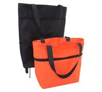 JECOMPRIS Tragbarer Faltbarer Einkaufswagen aus Oxford Stoff mit Leichtem Kunststoffrahmen 2 Stück Packung für Enge Gänge und Kofferraum Einfache Navigation und Modernes Design