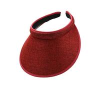 jecvxor Stoffbezug Slip-On-Visier für Damen, Cap Sport Sonnenblenden für Herren, Damen Clip On Golf/Tennis/Laufvisier Hut, Rot/Ausflug, einfarbig (Getaway Solids), Large