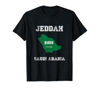 Jeddad Saudi-Arabien Vintage Saudi-Arabien Flagge Karte Design T-Shirt
