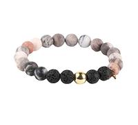 JEDTAKCT 12 Sternzeichen-Armbänder - Charm-Armband Mit 12 Sternzeichen-Sternbildern, 8 Mm, Rosa Zebra-Jaspis, Lavastein-Perlen, Für Damen Und Mädchen - Festival-Accessoires, Zwillinge, 20 Cm