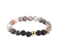 JEDTAKCT 12 Sternzeichen-Armbänder - Charm-Armband Mit 12 Sternzeichen-Sternbildern, 8 Mm, Rosa Zebra-Jaspis, Lavastein-Perlen, Für Damen Und Mädchen - Festival-Accessoires, Waage, 20 Cm