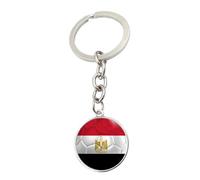 JEDTAKCT Ägypten Flagge Schlüsselanhänger - Fußball Textur Ägypten Flagge Patriotischer Souvenir Anhänger Taschenaufhänger Ornament Anhänger Als Geburtstagsgeschenk Kreatives GeschenkWhite8Cm