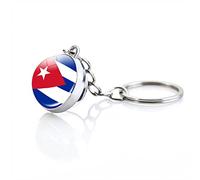 JEDTAKCT Kuba Flagge Schlüsselanhänger Mit Anhänger - Kuba Flagge National Mini Souvenir Schlüsselanhänger Neuheit Weltflagge Schlüsselanhänger Für Männer Und FrauenWhite8Cm