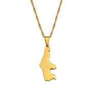 JEDTAKCT Saipan-Karte Mit Flaggen-Anhänger-Halsketten - Weltkarte-Umriss-Schlüsselbeinkette, Ethnischer Stil, Flagge, Unisex-Schmuck, Patriotischer Charme, Pullover-Kette Für Männer Und Frauen,