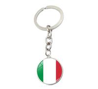 JEDTAKCT Schlüsselanhänger Mit Italien Flagge - Vintage Kristallkugel Anhänger Schlüsselanhänger Schmuck Geschenk Souvenir Geometrische Textur Länderflagge Schlüsselanhänger AnhängeWhite7.8M