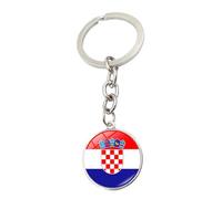 JEDTAKCT Schlüsselanhänger Mit Kroatien Flagge - Kreativer Flaggen Anhänger Geometrische Textur Schlüsselanhänger Neuheit Nationaler Welt Schlüsselanhänger Schmuck Für Männer Frauen PaareWhite7.8M