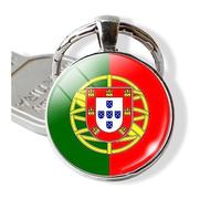 JEDTAKCT Schlüsselanhänger Mit Portugal-Flagge - Portugal-Flagge, Kunst, Einseitiges Bild, Auto, Tasche, Geldbörse, Ornamente, Bastelzubehör Zur Dekoration, Einseitiger Anhänger, Zum Aufhängen, Gesch
