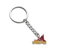 JEDTAKCT Sizilien, Italien-Karte, Flaggen-Schlüsselanhänger - Modischer Tropfender Öl-Schlüsselring Mit Geometrischen Formen, Länderflagge, Schlüsselanhänger, Autoschlüssel, Anhänger, Handtaschen-