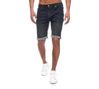 JEEL Herren Kurze Hosen - Slim-Fit Jeans-Shorts - 5-Pocket-Style - Stretch Herren-Shorts - Kurze Hose für Männer - Basic Washed - 6-Schwarz - 31W