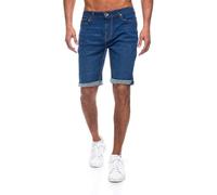 JEEL Herren Kurze Hosen - Slim-Fit Jeans-Shorts - 5-Pocket-Style - Stretch Herren-Shorts - Kurze Hose für Männer - Basic Washed - 3-Blau - 36W