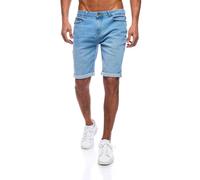JEEL Herren Kurze Hosen - Slim-Fit Jeans-Shorts - 5-Pocket-Style - Stretch Herren-Shorts - Kurze Hose für Männer - Basic Washed - 2-Hellblau - 36W