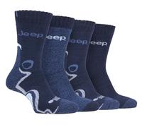 JEEP - 4 Paar Herren Anti Blister dick gepolstert Luxus Boot Socken EU 39 - 45