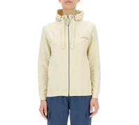JEEP Damen J Woman Hooded Full Zip Small Print J24s Sweatshirt, Almond/Gobi Sand, XL EU
