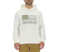 JEEP Herren J Man Hooded W/Pouch Pocket - American Flag Scenery Large Print & Wrist J24s Sweatshirt, Weiß, XL EU