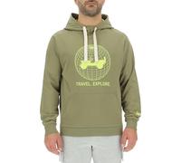 JEEP Herren J Man Hooded W/Pouch Pocket - Willys Globe Travel.Explore. Large Print & Wrist Sweatshirt, Moss, M EU