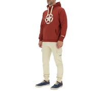 JEEP Herren Kapuzenpullover O102717RT - Roter Hoodie mit großem Jeep-Star-Print GR. XXL