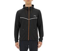 JEEP O102620-B327 XP MAN HOODED TECH SWEAT JACKET W/Kangaroo Pocket JX22A Black/Dark Grey Mela XXL