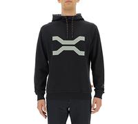 JEEP O102624-B967 XP MAN Hooded Sweatshirt Large Front Print JX22A Black/Natural Grey S