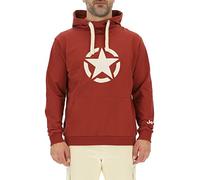 JEEP Herren Kapuzenpullover O102717RT - Roter Hoodie mit großem Jeep-Star-Print GR. S
