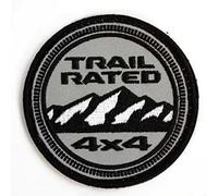 Jeep Trail Rated 4 x 4 Logo 7,6 cm rund zum Aufbügeln, Heißsiegel, bestickter Aufnäher