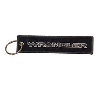 Jeep Wrangler Logo Twill, bestickter Schlüsselanhänger, 12,7 x 2,5 cm, Logos vorne und hinten
